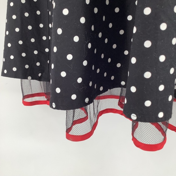 Pulse Polka Dots / Red Ribbon Bow Halter Dress Plus Size 3X - Picture 3 of 9